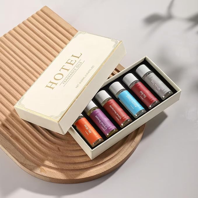 Hotel Collection Diffuser Oil Gift Set (6 x 20ml), Premium Scented Fragrance Oils Specially Formulated for Diffusers, Luxury 5-Star Hotel Inspired Aromatherapy Oils for Home & Office