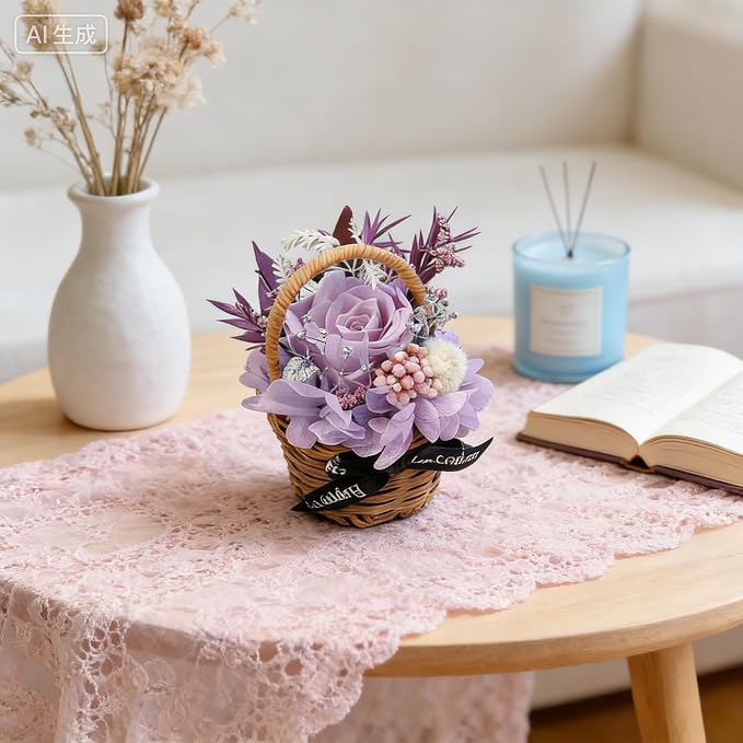 Small Bouquet Car Air Freshener Vent Clips Mini Fresh Flower Bouquet Air Conditioning Outlet Perfume Clip Decoration Essential Oil Diffuser Vent Clip Auto Interior Accessories for Car Decor