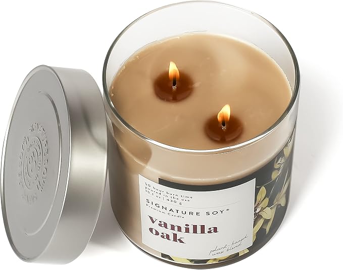 Signature Soy Lidded Vanilla Oak Scented Candle Large Jar