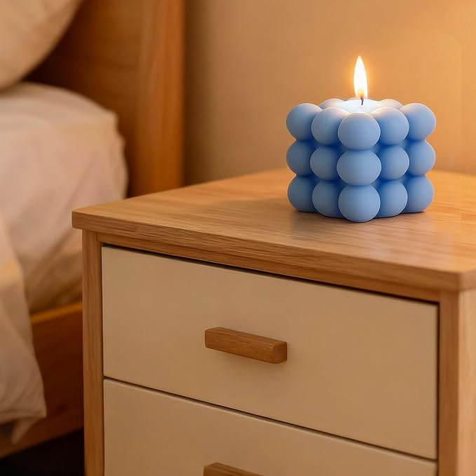 SHIDOW Shaped Scented Candles, Premium Soy Blend Wax Aromatherapy Candle, Relaxing Fragrance Decorative Candle for Home Bedroom Bathroom Office Indoor Ornament (Blue)