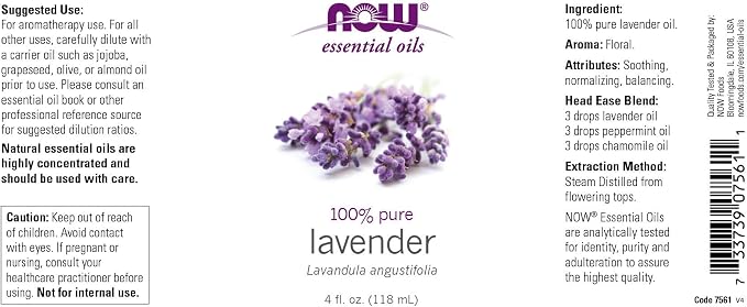 Now Foods Lavender Oil, 4 Oz