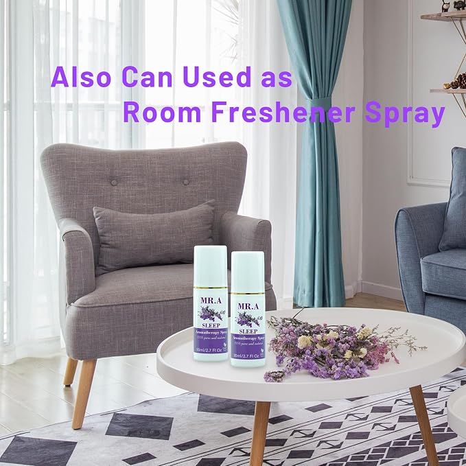 3 Pack Lavender Sleep Pillow Spray Set for Room,Pillow Mist with Lavender Essential Oil, Long-Lasting Line & Fabric Room Spray for Pillows and Sheets, Melatonin Free, 2.7 Fl Oz