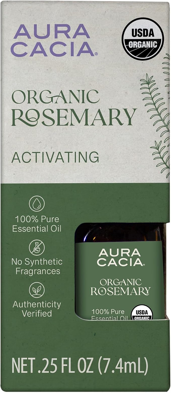 Aura Cacia Rosemary, Boxed 0.25 fl. oz., Essential Oils | 0.25 Fl Oz (Pack of 1)