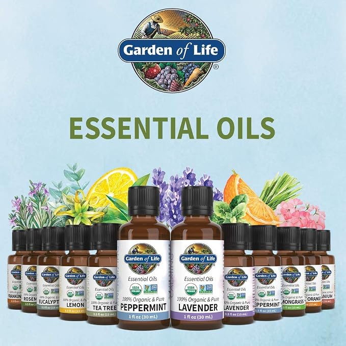 Garden of Life Rosemary Essential Oil – 100% Pure Essential Oil for Diffuser, Aromatherapy, Meditation, Stimulating and Refreshing, USDA Organic, Non-GMO, 0.5 fl oz