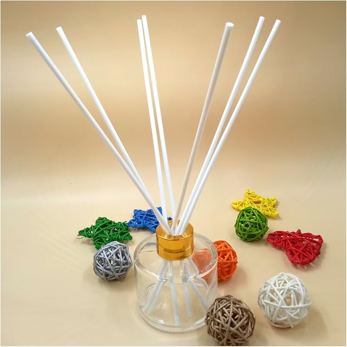 100 Pieces Fiber Reed Diffuser Replacement Refill Sticks (8" x 3mm, Green)