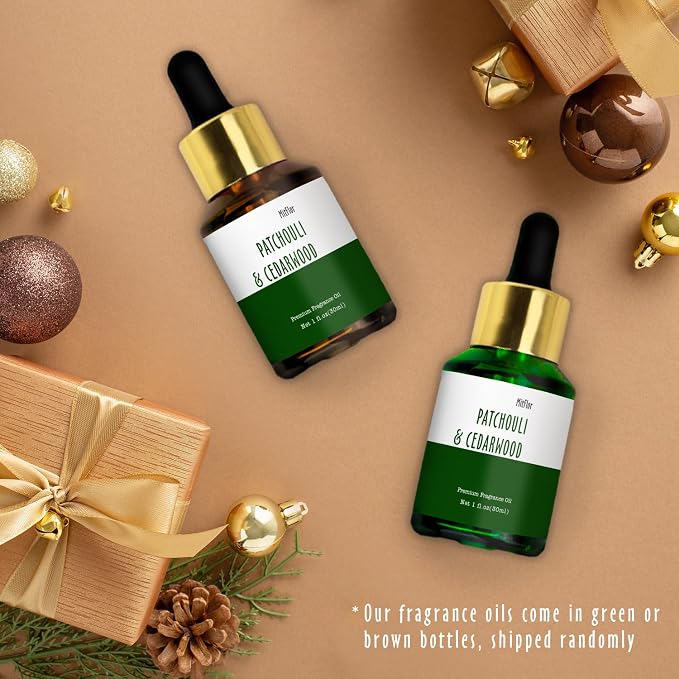 Patchouli & Cedarwood Fragrance Oil, MitFlor Single Scented Oil, Premium Grade Fragrance Oil for Soap & Candle Making, Large Size Aromatherapy Oil, Woody and Forest Scent, Home Fragrance, 30ml
