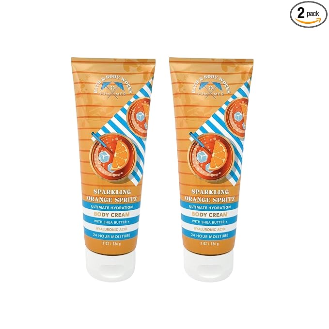 Bath & Body Works Ultimate Hydration Body Cream (Sparkling Orange Spritz), 8 Ounce (Pack of 2)