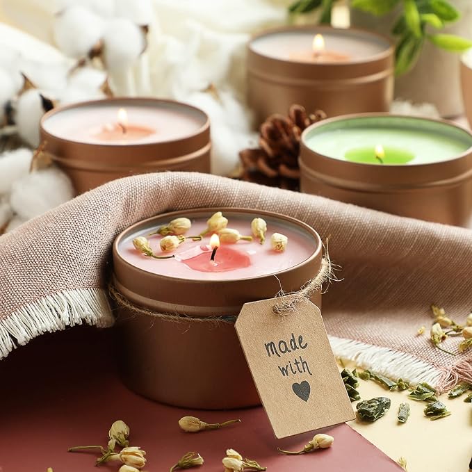 Hearth & Harbor Organic Soy Candle Making Kit for Adults, DIY Crafts, Complete Candle Making Supplies Include Natural Soy Wax, Tins, Scents, Dyes, Wicks & More – Gift Idea, Perfect Home Decor – 2 Lbs