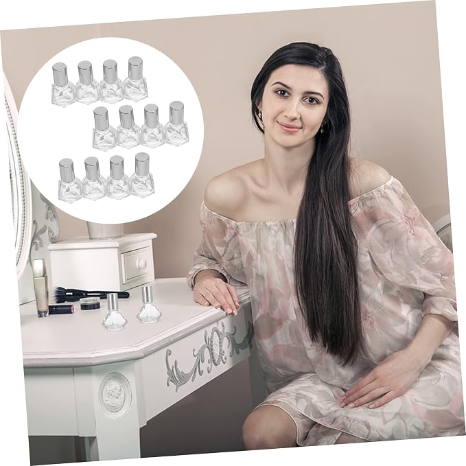 DOITOOL 12pcs Roll Glass Roller Bottle Perfume Essential Oil Tube Vial Roller Ball Bottle Pack Toiletries