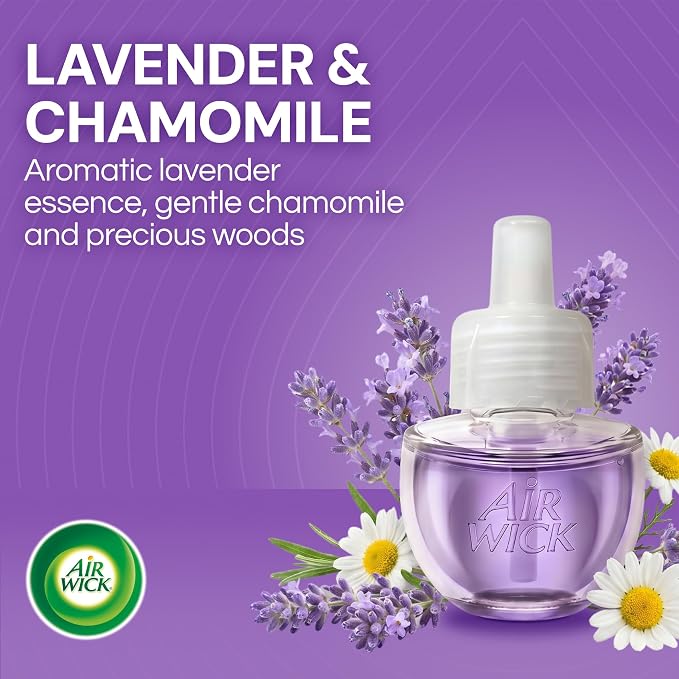 Air Wick Plug-In Scented Oil Refills, 10 Count, Lavender & Chamomile, Air Freshener, Essential Oils, Eco Friendly