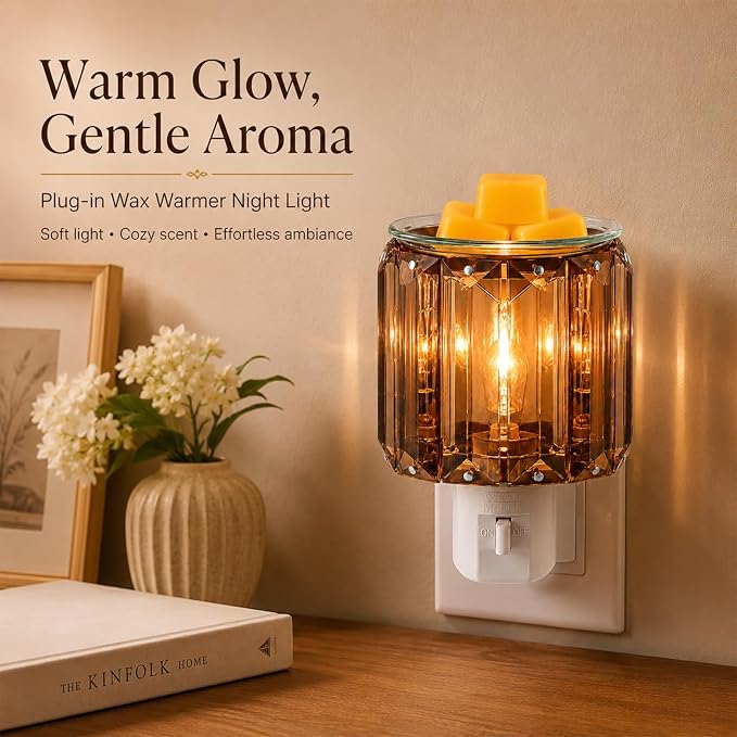 MeplLivs Warmers Pluggable Fragrance Warmer- Decorative Plug-in for Warming Scented Candle (Golden)