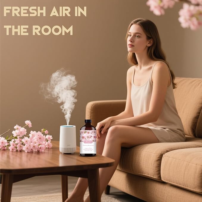 Cherry Blossom Essential Oil, Cherry Blossom Oil for Diffuser, Humidifier, DIY Candle, Soap, Floral Scent, Home, Gift Ready,Cherry Blossom Fragrance Oil - MLYNKL Essential Oils (4.33 fl oz / 130ml)