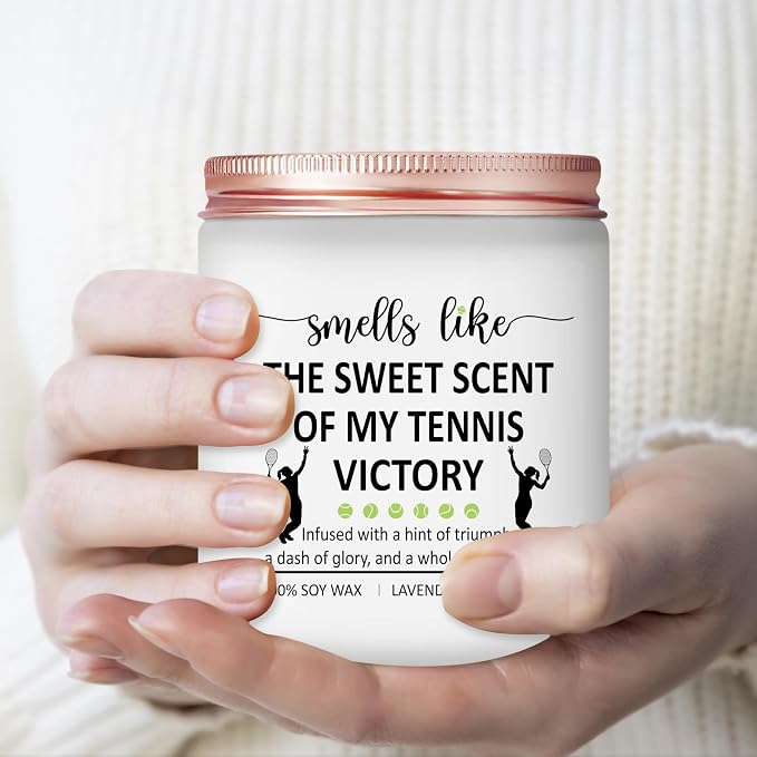 Tennis Gifts for Women, Men - Funny Cool Accessories Gift for Tennis Lovers, Players - Lavender Scented Candle