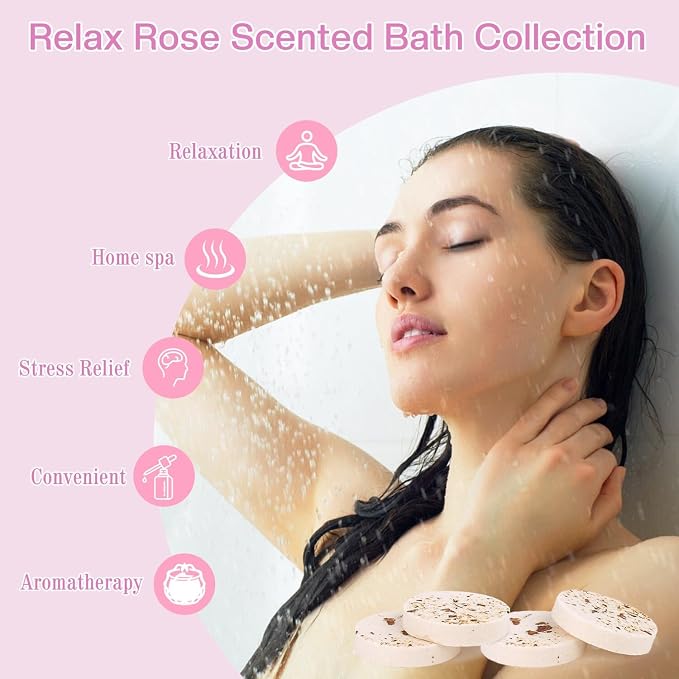 Mothers Day Spa Gifts for Women, Bath Gift Baskets, Birthday Relaxing Spa Self Care Gifts for Women, Home Rose Bath Shower Care Package for Wife, Mothers Day Gift Basket for Mom Her Friends