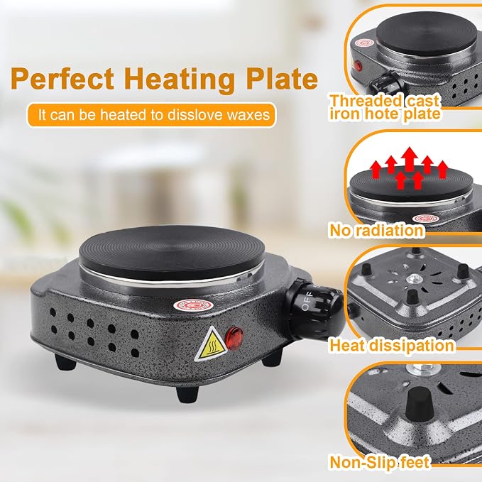 BBAXI Candle Making Kit with Electronic Hot Plate,Candle Wax Melter for Melting,Including Pouring Pot, Hot Plate,2lb Soy Wax,Stain Spoon,Cotton Wicks,Center Devices,Wick,Thermometer.