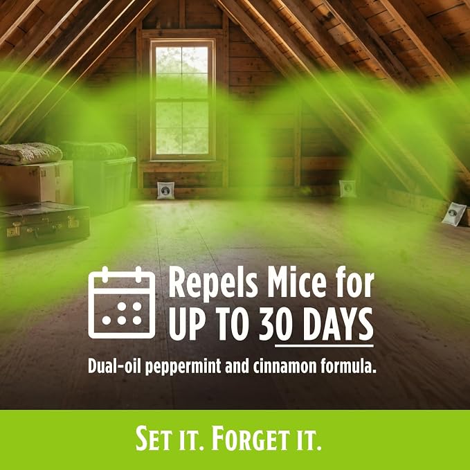 Grandpa Gus's Natural Mouse Repellent Pouches, Cinnamon/Peppermint Oils Repel Mice from Nesting in Home/Cabin/Boat/Car Storage/RV/Machinery/Shed (4 Pouches)