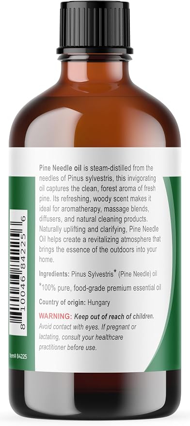 Viva Doria Pine Needle Essential Oil, 100% Pure, Natural, Pine Essential Oil, Undiluted, for Aromatherapy | Food Grade, 118 mL (4 Fluid Ounce)
