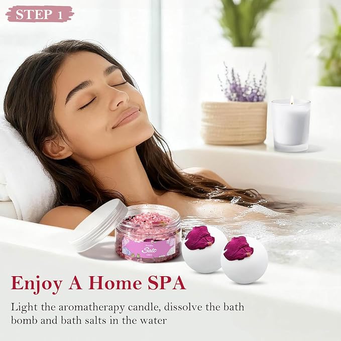 Gifts for Women SPA Gift Baskets - 9PCS Self Care Bath Set Home SPA Comprehensive Care, Luxurious Relaxing SPA Kit Holiday Birthday Gifts for Women, Mom, Lovers, Girlfriends