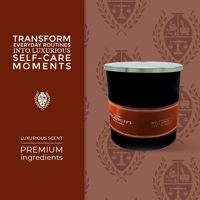 Pecksniffs Black Magnolia & Ginger Scented Candle | 1 Wick, 184g/6.49oz