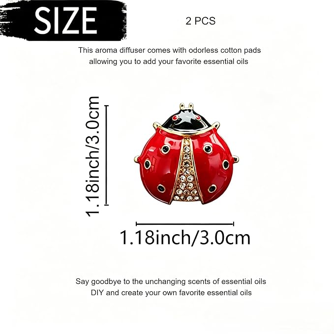 Ladybug Car Air Freshener Clip, Rhinestone Vent Decor | DIY drift car air freshener with bling ladybug. Car accessories for vent, refillable car fresheners for women.