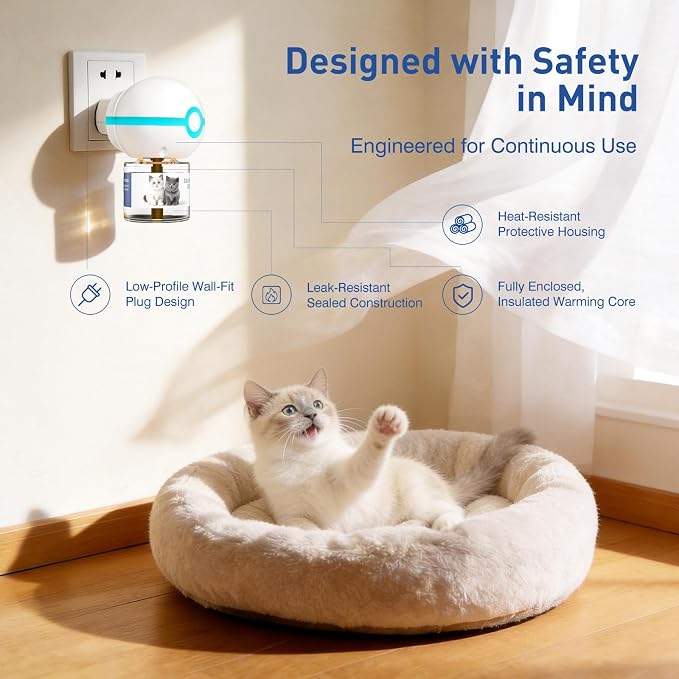 SHIORI TrinityCalm Cat Calming Diffuser Kit, Advanced 3-in-1 Pheromone & L-Theanine System for Multi-Cat Stress, Spraying, Fighting & Hiding, 60-Day Starter Kit