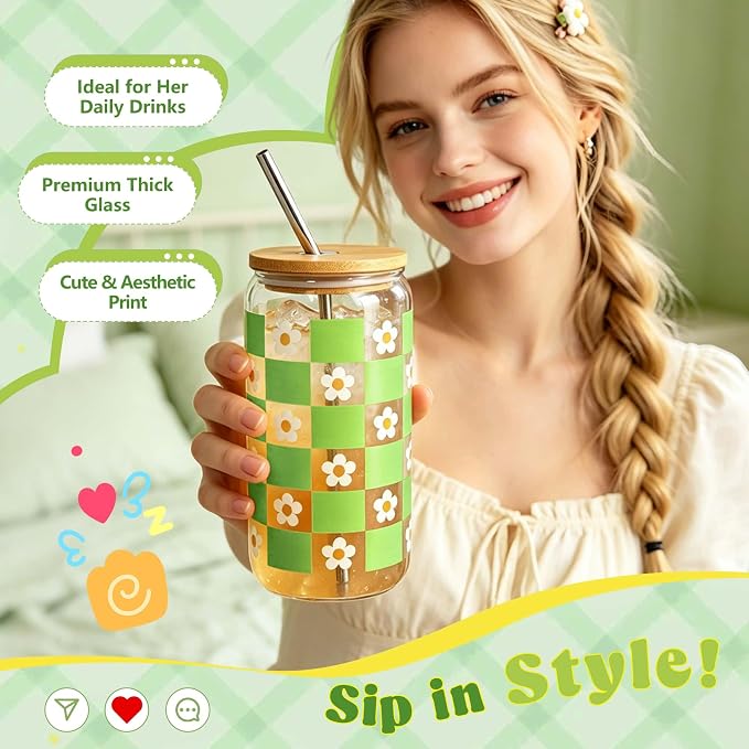 Birthday Gifts Baskets for Women, Get Well Soon Care Package for Girls | 9 PCS Fresh Green Teen Girl Gift Trendy Stuff, Pick Me Up Gift Box, Surgery Recovery Care Package , Cheer Up Feel Better