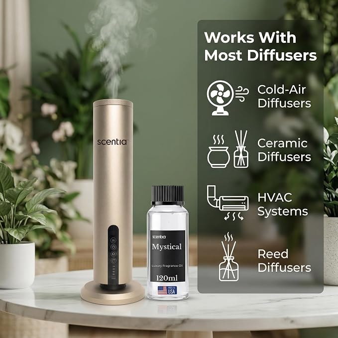 Scentia Mystical Diffuser Oil Refill – Hotel Fragrance Oil Inspired by Wynn Las Vegas – 120 mL – Melon, Raspberry & Jasmine Long-Lasting Scent for Ultrasonic & Waterless Diffusers, Made in USA