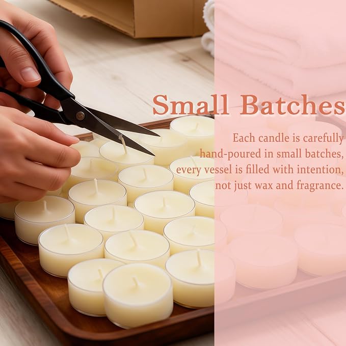 Beeswax Blend Tealight Candles - Honey Peach Scented, 16 Packs Fruity Scented Tea Candles for Home, Highly Scented with Natural Oils, Aromathey Tea Light Candles for Relax, 4-Hour Burn Time