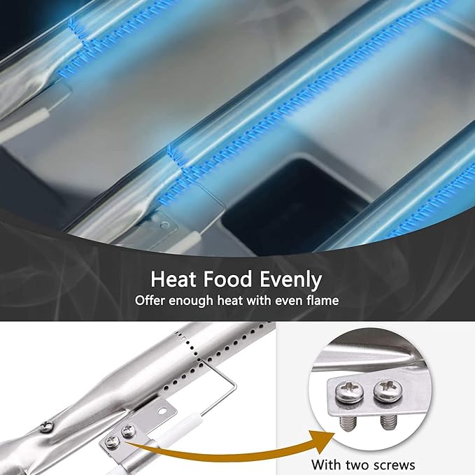Hiorucet Grill Replacement Parts for Nexgrill 2 Burner 720-0864, 720-0864M Grill Models. Grill Heat Plates, Burners and Igniters Replacement for Nexgrill 720-0864R, 720-0830H.