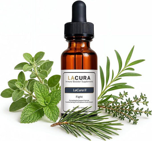 LaCura - Organic Essential Oil - Powerful Immune & Respiratory Support Fight Formula with Natural Peppermint, Oregano & Thyme - Concentrated 15ml Wellness Oil Blend for Enhanced Breathing & Comfort