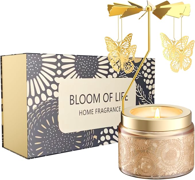 Rotatable Osmanthus Flower Scented Candle, Gifts for Women, Single-Wick with 20 Hours of Burn Time, Ideal for Creating Relaxing Ambience & Holiday Gifting (Butterfly)