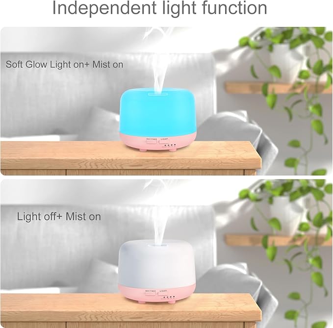 Marchred 300ML Aromatherapy Essential Oil Diffuser with Remote Control, 7 LED Color Changing Light, for Bedroom Home Large Room