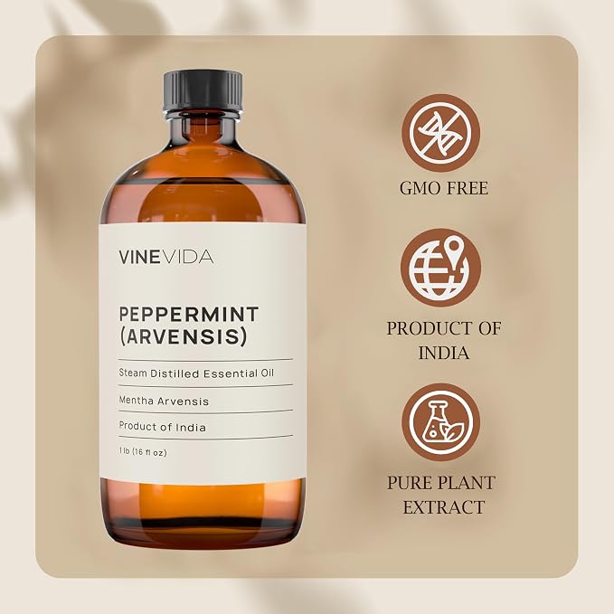 VINEVIDA [16 oz] 100% Pure Peppermint Essential Oil