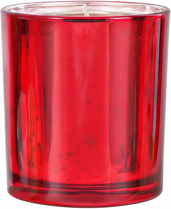 Viyffo 12oz Heat-Activated LED Light Up Scented Candle - Mulled Wine, Non Toxic Soy Candle in Decorative Red Glass Jar, Night Light Candle for Bedroom, Bathroom & Living Room, Novelty Gift for Women