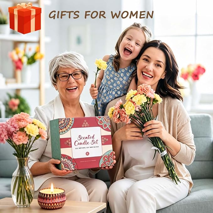 Scented Candles Gift Set, 18 Pack Soy Wax Aromatherapy Candles, 18 Fragrances in Bohemian Travel Tins, 360-Hour Burn, Birthday & Housewarming Gifts for Women