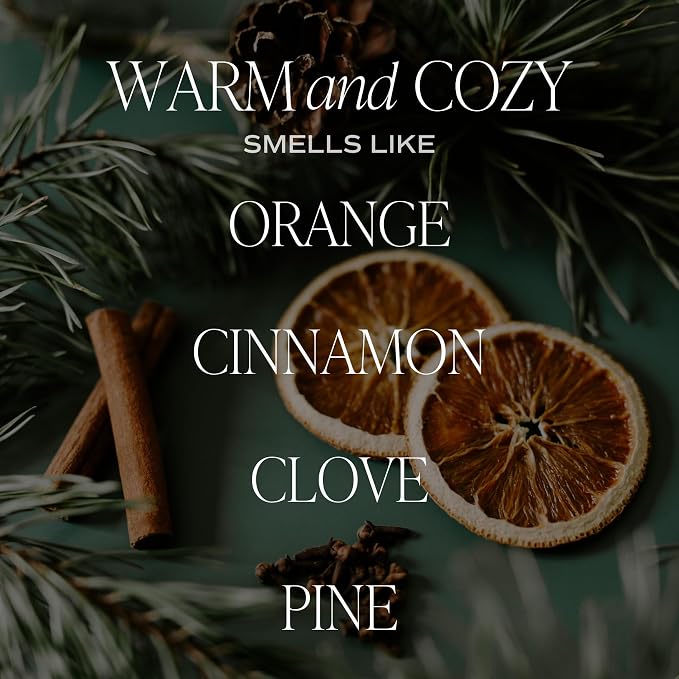Sweet Water Decor Warm and Cozy Candle - Pine Cinnamon & Fir Winter Scented Soy Candles for Home | 9oz Clear Jar, 40 Hour Burn Time, Made in the USA