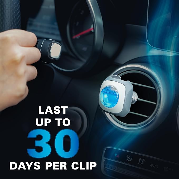 Air Jungles New Car Scent Car Air Freshener Vent Clip, 6 Count Long Lasting Up to 180 days, Natural Essential Oil Car Fragrance Accessories for Women and Men, Odor Eliminator -4ml Each