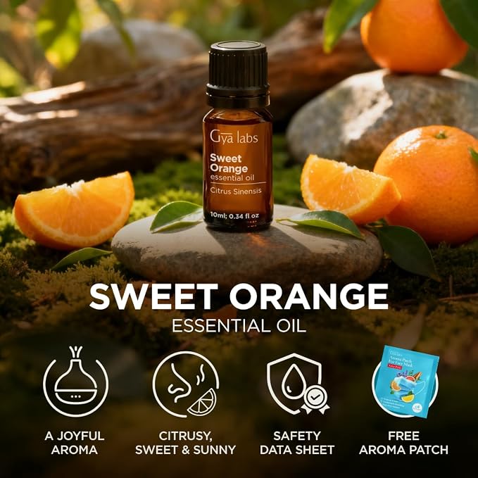 100% Pure Orange Essential Oil - 0.34 Fl Oz - Orange Oil for Hair, Skin, Diffuser, Aromatherapy & DIY Candle Making Scent
