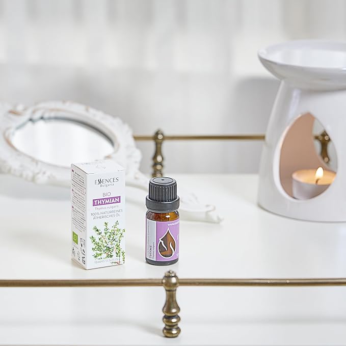 Set Breathe Freely - Organic Essential Oils - Thyme (10ml) + Mint (10ml) + Hyssop (5ml) - 100% Pure and Natural Undiluted Aromatherapy Stress Relief Fresh Herbal Sweet Aromas 3pcs