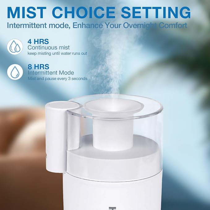 Mini Humidifier, Small Cool Mist Humidifier USB Personal Portable Quiet Table Desktop Humidifiers for Cooling Home Office Car Summer Travel (180ml, White)