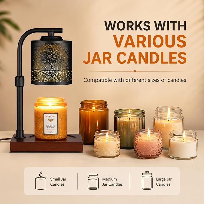 mocosa Candle Warmer Lamp with Adjustable Height Dimmable for New Home Decor Electric Candle Warmer for Jar Candles Birthday Gifts for Women Mom(Tree)