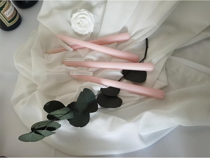 Pink Taper Candles Scent Candlesticks,10 Inch Dripless Candlestick Scented Tapered Candles Long Candle Sticks for Dinner Decor Housewarming Party,4pcs (8D-Pink)