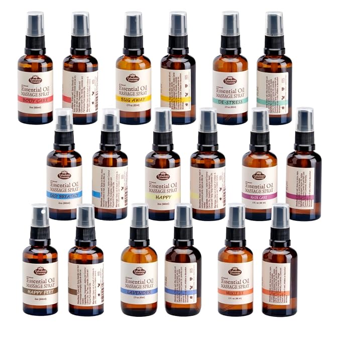 Fabulous Frannie Massage Spray Variety 10 Pk All Natural Carrier Oils and Pure Essential Oils 2oz each
