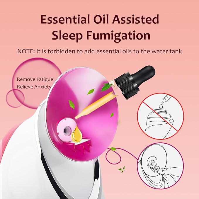 EZBASICS Facial Steamer - Professional Nano Ionic Face Steamer for Facial Deep Cleaning, Warm Mist Humidifier for Home Spa, Unclogs Pores Sinus, Bonus 5 Piece Stainless Steel Skin Kit (Pink)