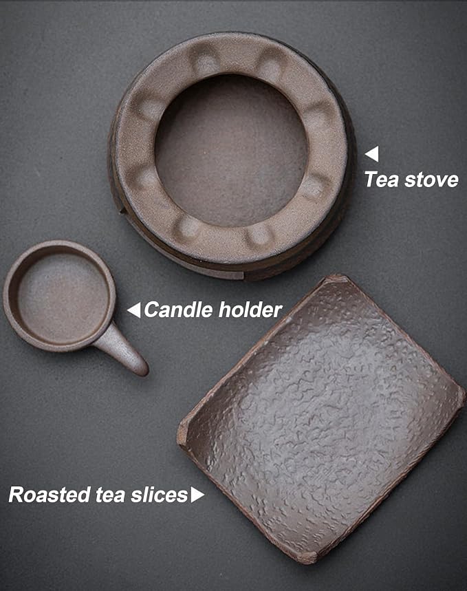 Ceramic Aromatherapy Burner, Nature's Wellness Aromatherapy Kit, Essential Oil Fragrance Diffuser with Tealight Holder, Zen Palo Santo Burner, Tea Light Candle Teapot Warmer for Home Office (1pcs)