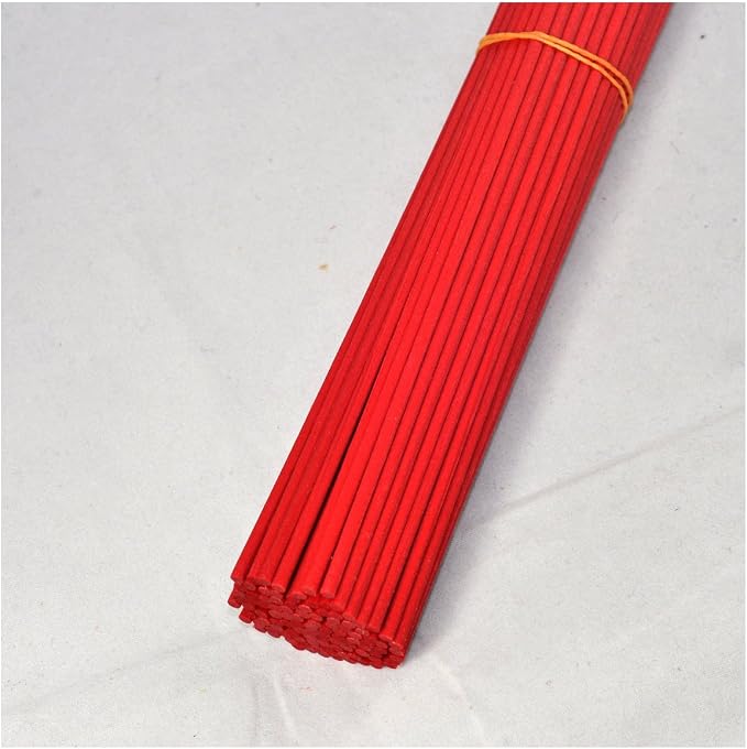 50 Pieces Fiber Reed Diffuser Replacement Refill Sticks for Aroma Fragrance (Red, 10" x3mm)