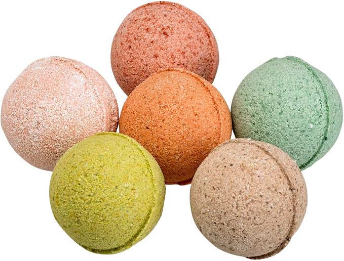 Fabulous Frannie Bath Bomb Wellness Gift Set Pure Essential Oil, Coconut Oil, Witch Hazel, Fizzies to Moisturize Skin 2.5oz (Pack of 6)
