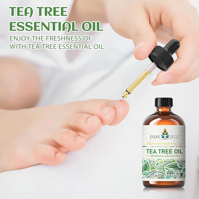 EVOKE OCCU Tea Tree Oil, for Skin, Face, Toenails, Add to Body Wash, Soap, Foot Soak - 4 FL Oz