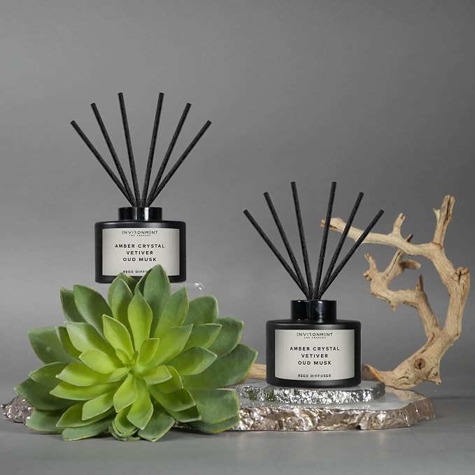 Environment Inspired by Designer Perfume BR540 Reed Diffuser, 200ml Luxury Scented Aromatherapy (Amber Crystal | Vetiver | Oud Musk) Reed Diffusers for Home, Diffusing Oil, Home Fragrance Products