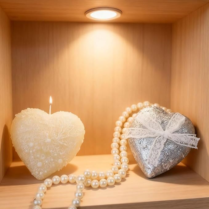 Heart Shaped Scented Candle with Floral Carving,Luxury Elegant Floral Decorative Candle in Lace-Inspired Box,Romantic Decor for Valentine's Day,Weddings & Anniversary